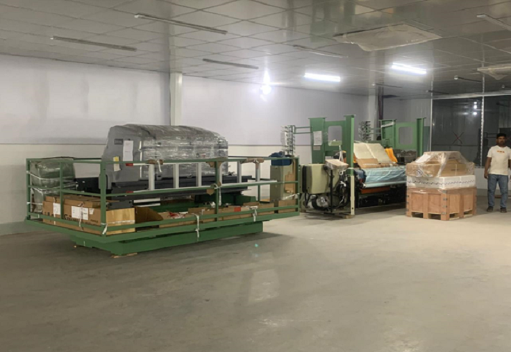 SB Trims received their 1st brand new Woven Label machine at factory floor.